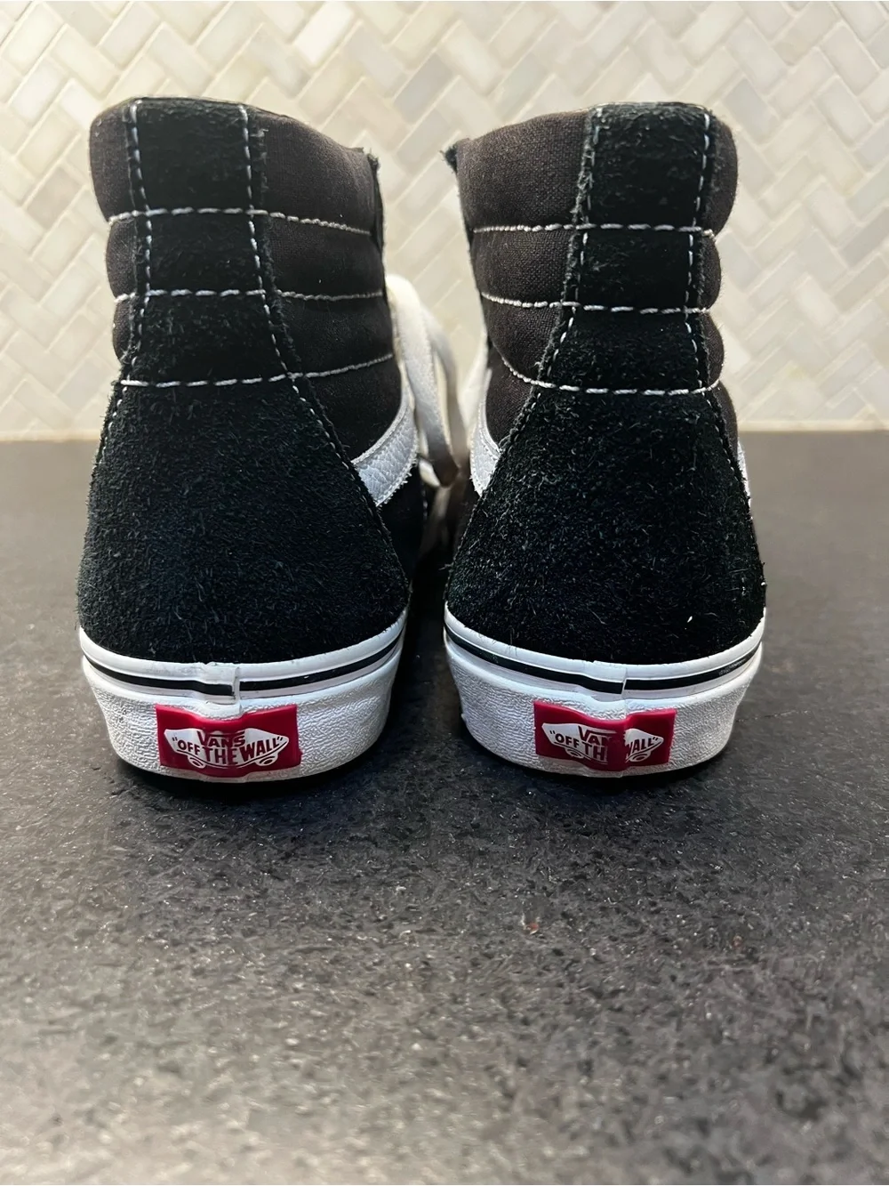SK8 Vans Black & White High-Top Skate Sneakers